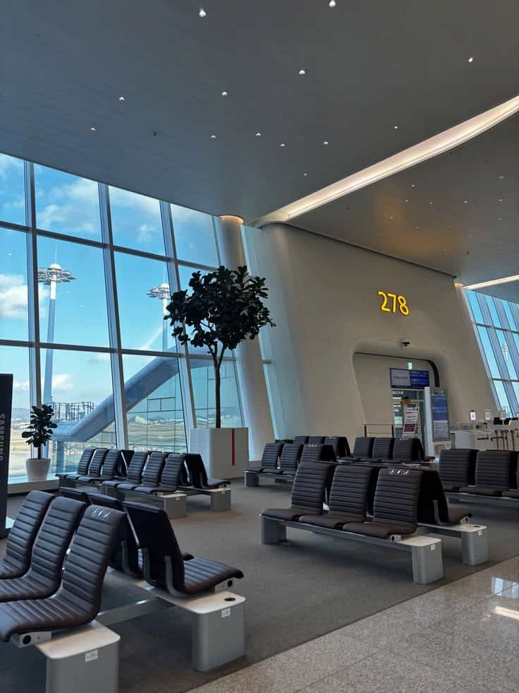 Quiet airport lounge outside the peak season